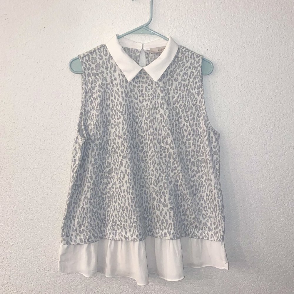 Leopard Collared Loft Tank